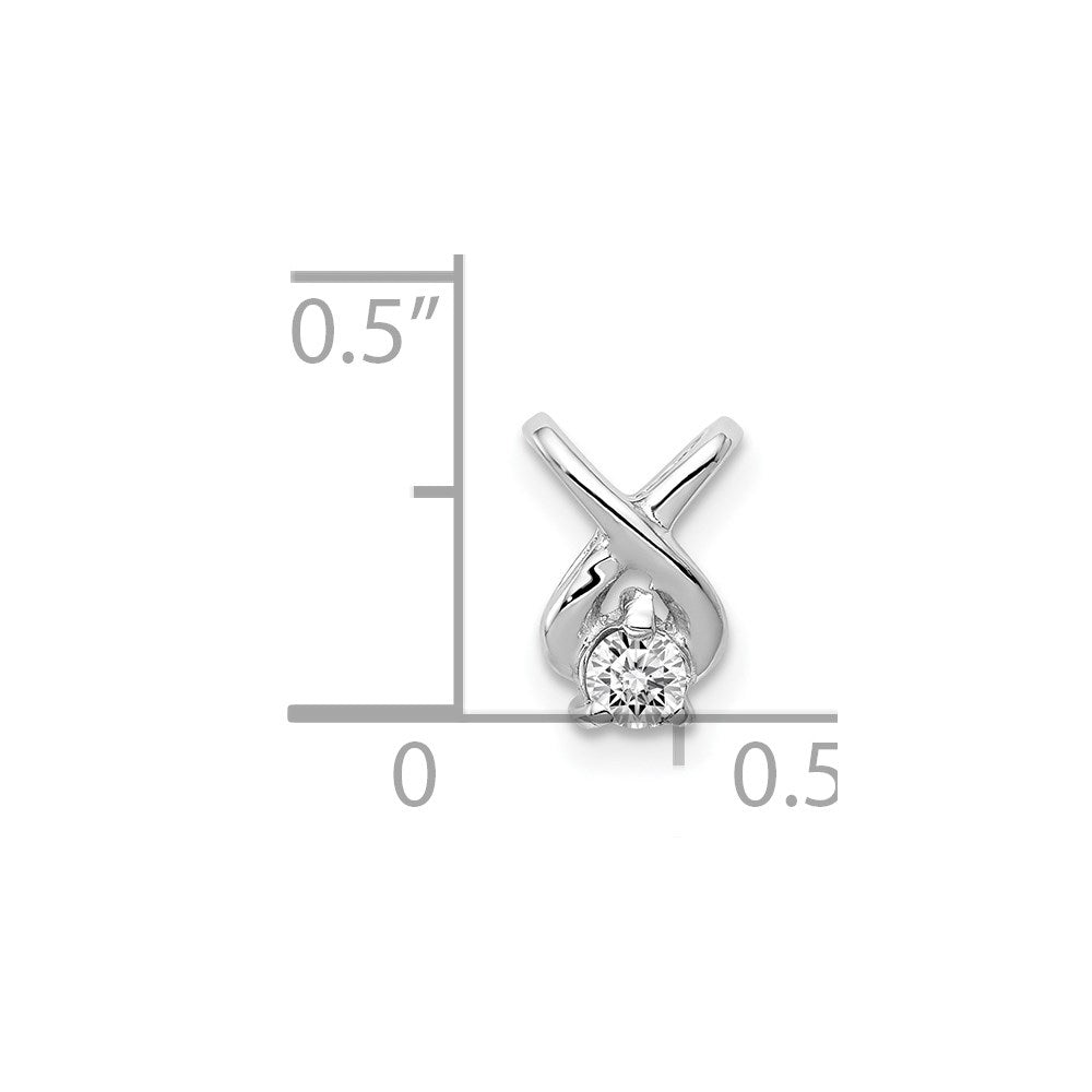 14k White Gold Complete 2.9mm VS Diamond Chain Slide