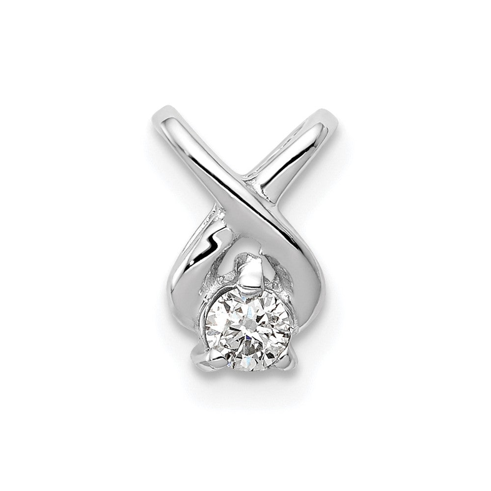 14k White Gold Complete 2.9mm VS Diamond Chain Slide
