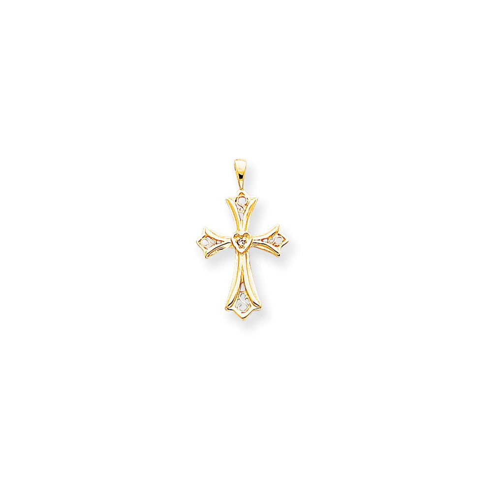 14k VS Diamond cross pendant