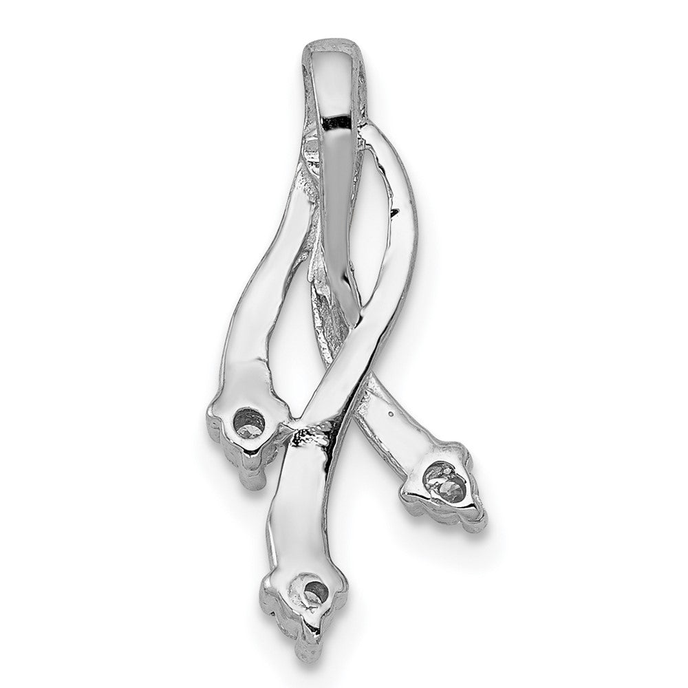 14k White Gold Complete 3-1.6mm A Diamond Twisted Chain Slide