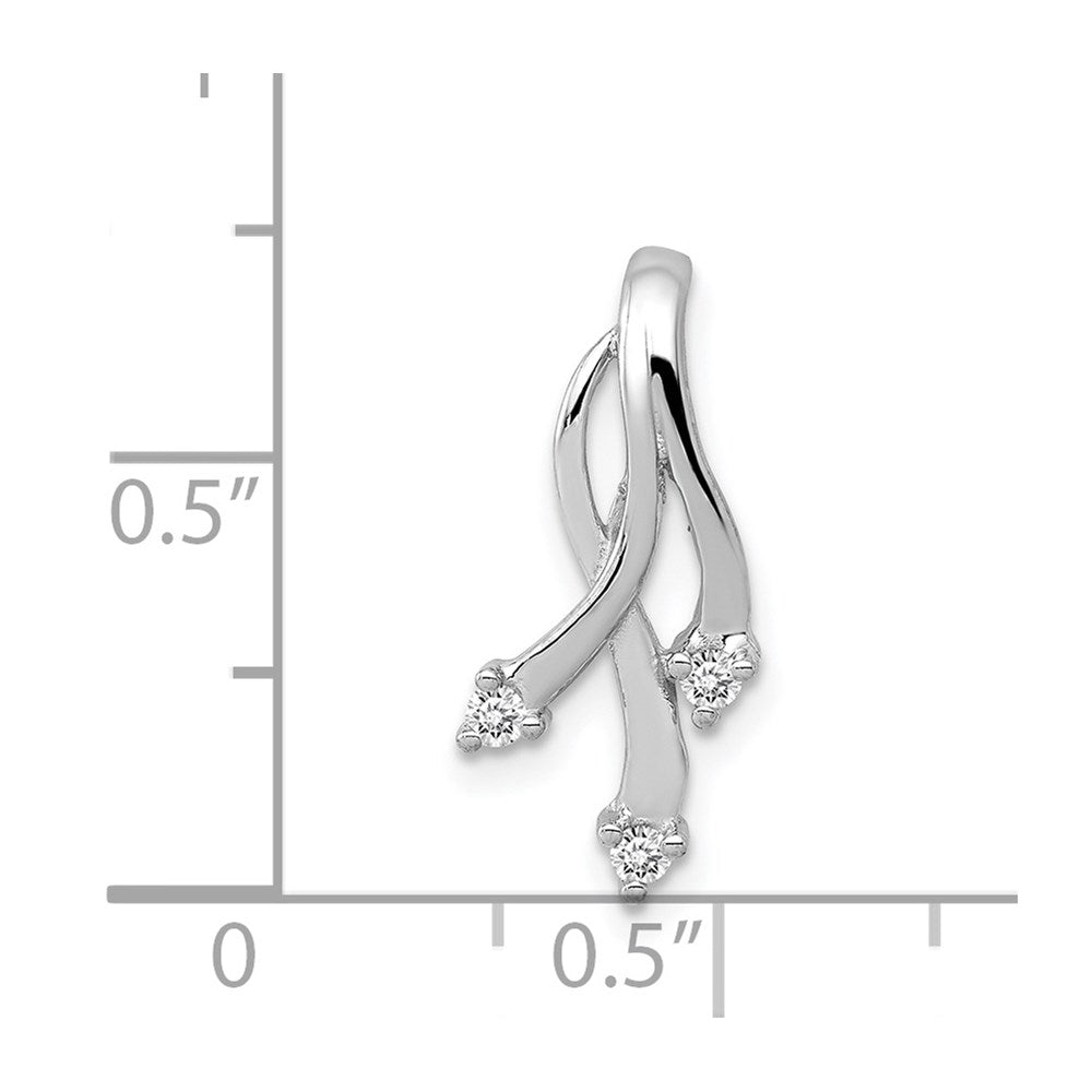 14k White Gold Complete 3-1.6mm AAA Diamond Twisted Chain Slide
