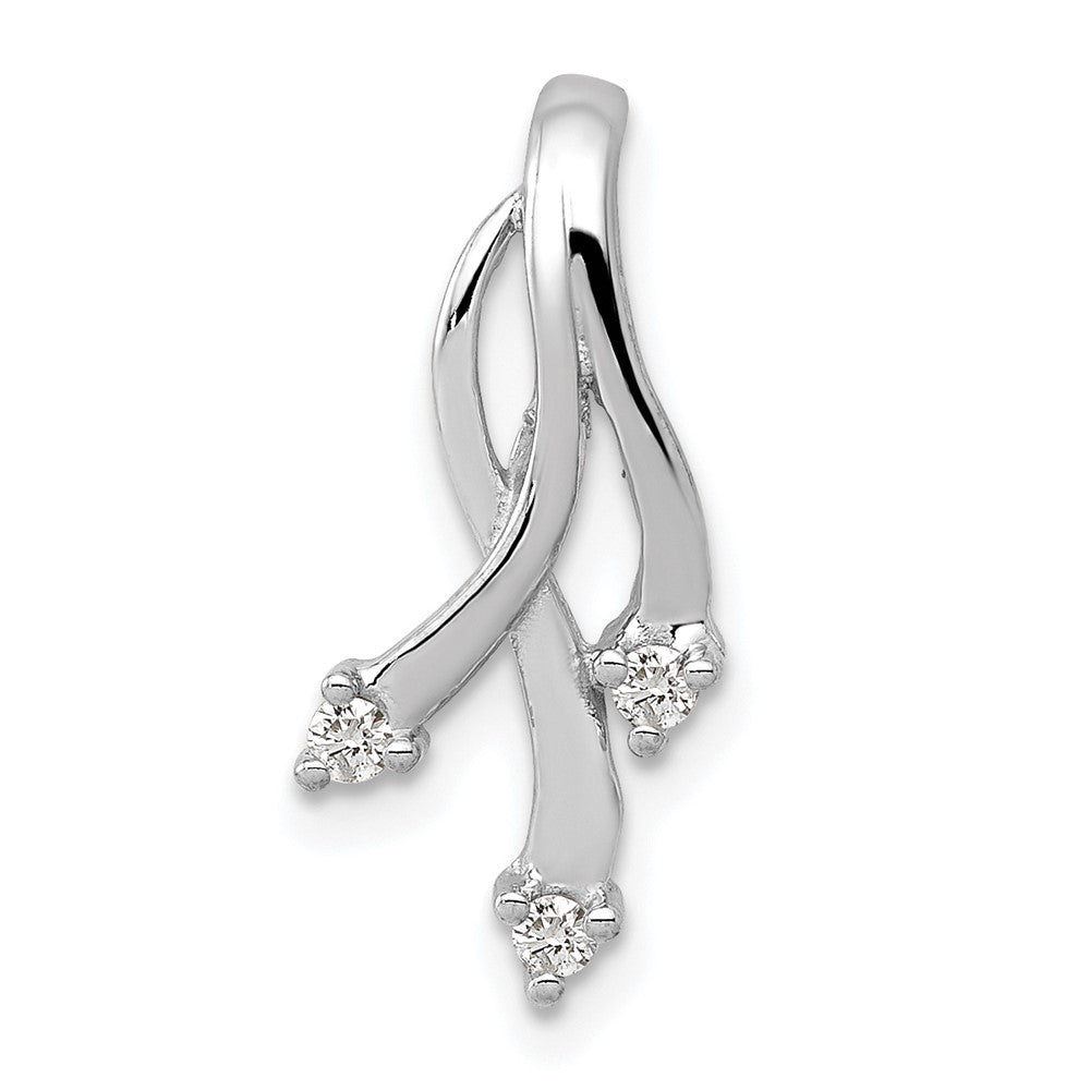 14k White Gold Complete 3-1.6mm A Diamond Twisted Chain Slide