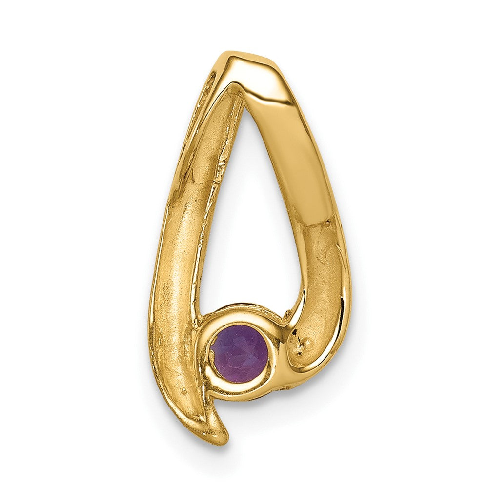14k 4mm Round Amethyst Chain Slide