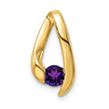 14k 4mm Round Amethyst Chain Slide