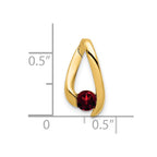 14k 4mm Round Garnet Chain Slide