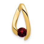 14k 4mm Round Garnet Chain Slide
