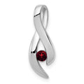 14k White Gold 3mm Garnet Ribbon Pendant Fits up to 4mm Fancy Omega Only