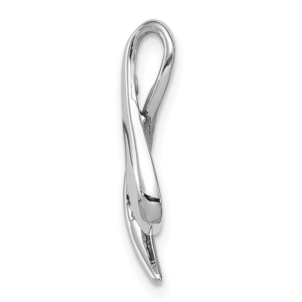 14k White Gold 3mm Sapphire Ribbon Slide Fits up to 4mm Fancy Omega