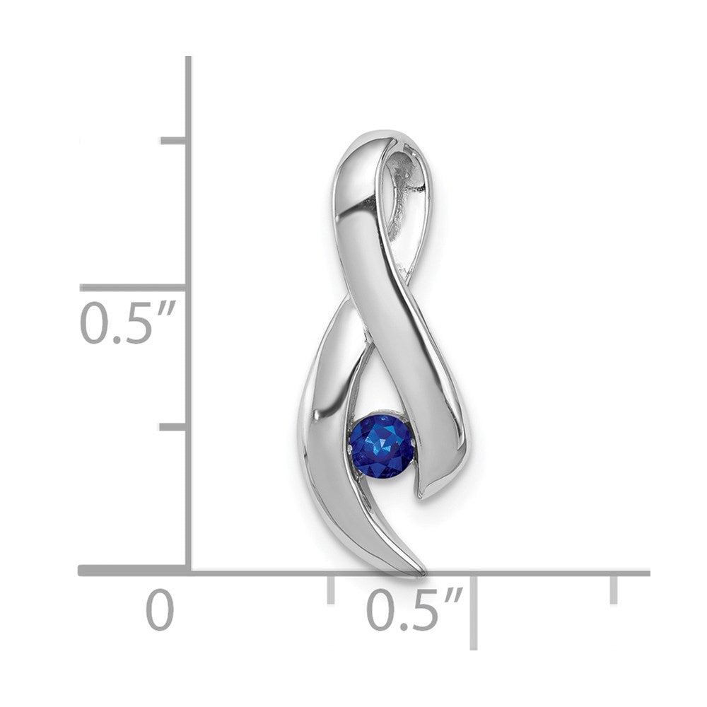 14k White Gold 3mm Sapphire Ribbon Slide Fits up to 4mm Fancy Omega