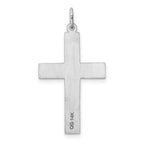 14K White Gold Laser Designed Cross Pendant