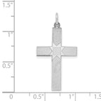 14K White Gold Laser Designed Cross Pendant