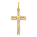 14K Laser Designed Cut-out Cross Charm