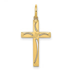 14K Laser Designed Cut-out Cross Charm