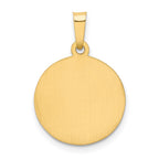 14k Polished and Satin Hollow Our Lady of Guadalupe Medal Round Pendant