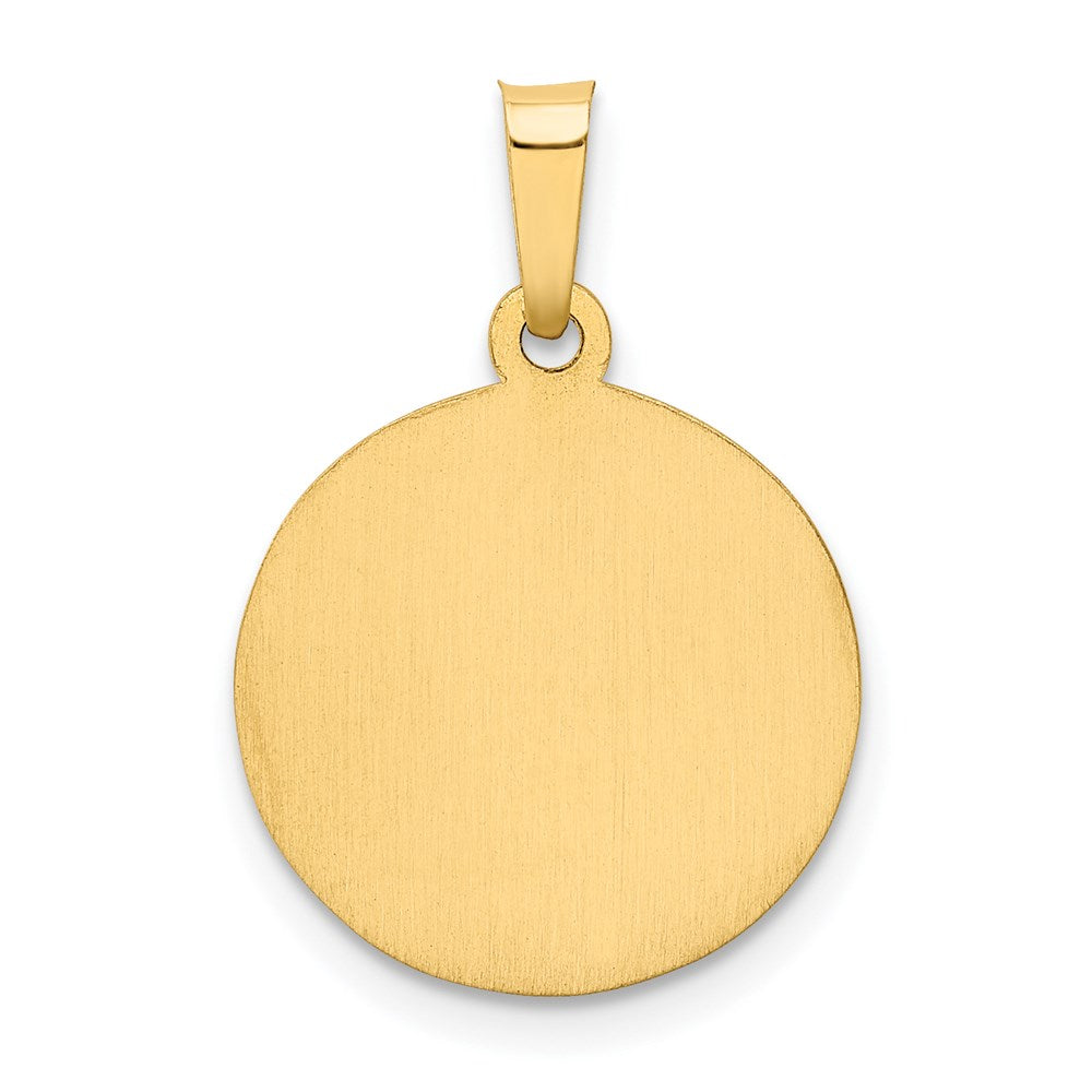 14k Polished and Satin Hollow Our Lady of Guadalupe Medal Round Pendant