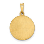 14k Polished and Satin Hollow Our Lady of Fatima Medal Round Pendant