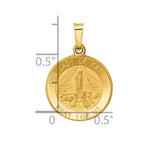 14k Polished and Satin Hollow Our Lady of Fatima Medal Round Pendant