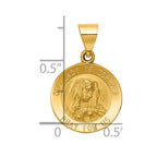 14k Polished and Satin Hollow Our Lady of Sorrows Medal Round Pendant