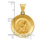 14k Polished and Satin Hollow Our Lady of Sorrows Medal Round Pendant