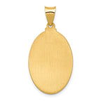 14k Polished and Satin Hollow St. Anthony Medal Oval Pendant