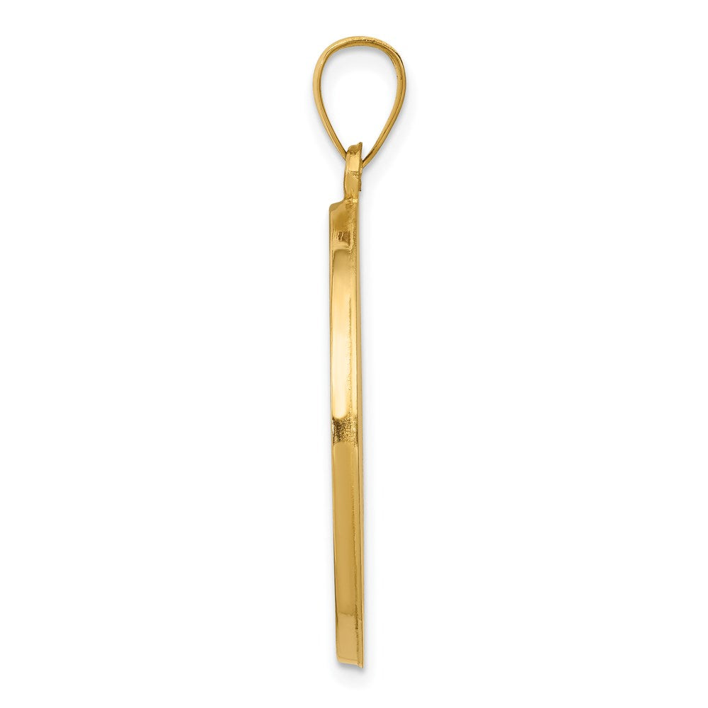 14k Polished and Satin Hollow Large St. Anthony Medal Pendant