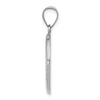 14k White Gold Polished and Satin Hollow St Christopher Medal Oval Pendant