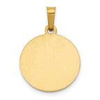 14k Polished and Satin Hollow Saint Gerard Medal Round Charm