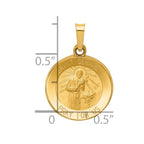 14k Polished and Satin Hollow Saint Gerard Medal Round Charm