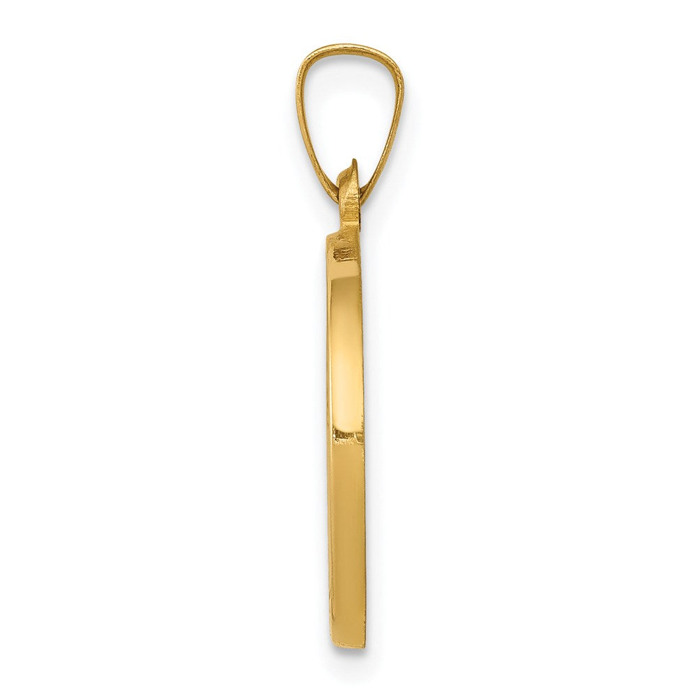 14k Polished and Satin Hollow St John the Baptist Medal Round Pendant