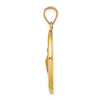 14k Polished and Satin Hollow St Jude Thaddeus Medal Oval Pendant