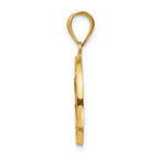 14k Polished and Satin Hollow Saint Peter Medal Round Pendant