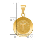 14k Polished and Satin Hollow CONFIRMATION with Cross Charm