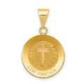 14k Polished and Satin Hollow CONFIRMATION with Cross Charm