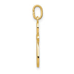 14k Polished Small Ribbon Cross Pendant