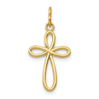 14k Polished Small Ribbon Cross Pendant