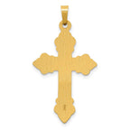 14k Polished Fleur de Lis Cross Pendant