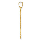 14k Polished Fleur De Lis Cross Pendant