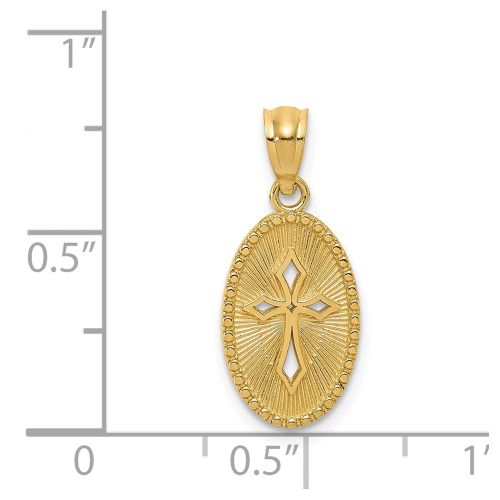 14k Polished Small Cross Medal Pendant