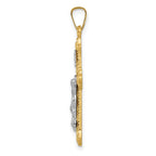14k Two-tone Polished INRI Crucifix Pendant