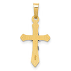 14k Two-tone Polished INRI Crucifix Pendant
