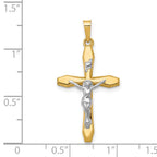 14k Two-tone Polished INRI Crucifix Pendant