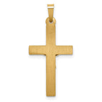 14k Two-tone Polished Lattice Textured INRI Crucifix Pendant
