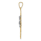 14k Two-tone Cara Vaca Crucifix Pendant