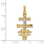 14k Two-tone Cara Vaca Crucifix Pendant