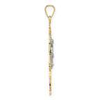 14k Two-tone Cara Vaca Crucifix Pendant