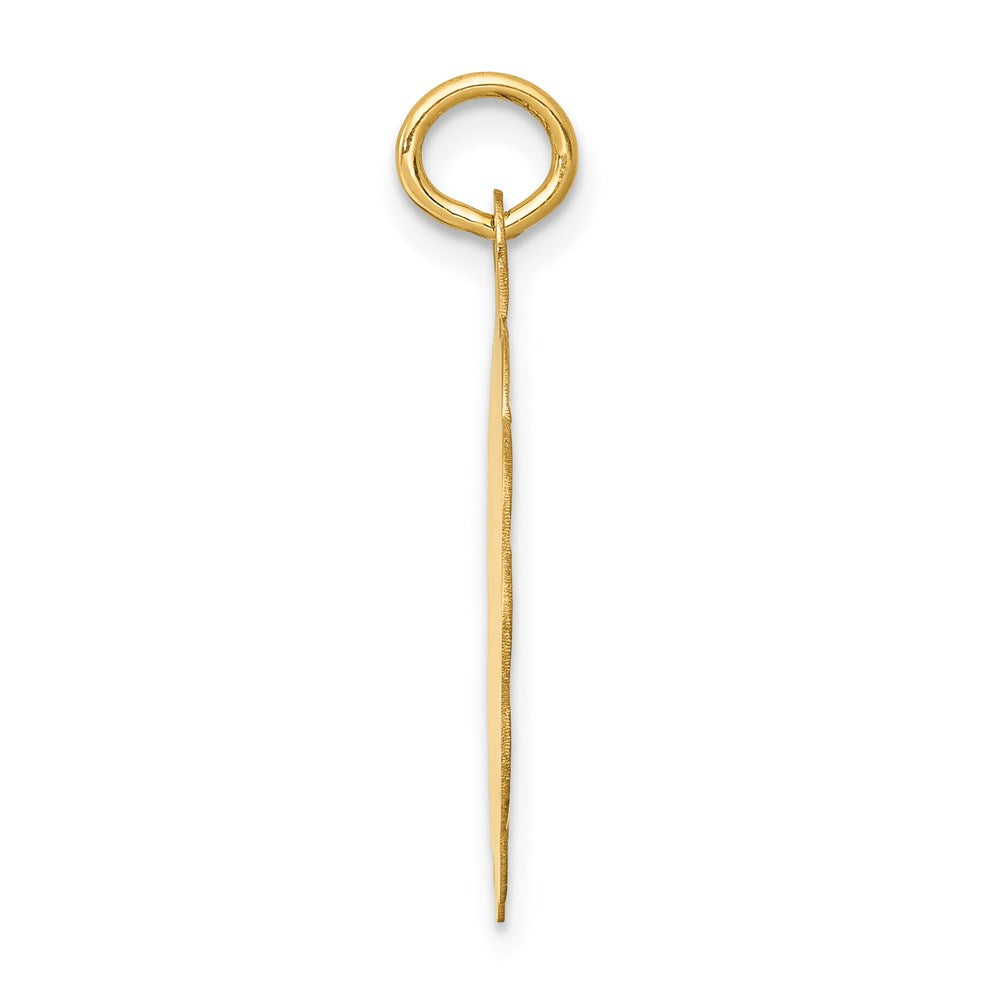 14k Polished and Satin Solid FIRST HOLY COMMUNION Scalloped Edge Round Disc Pendant