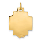 14k Satin Diamond-cut Jesus Charm