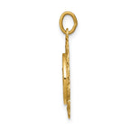 14k Polished and Satin Solid Saint Anne Medal Scalloped Edge Charm