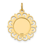 14k Polished and Satin Solid Saint Anne Medal Scalloped Edge Charm