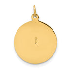 14k Polished and Satin Solid Saint Patrick Medal Round Charm